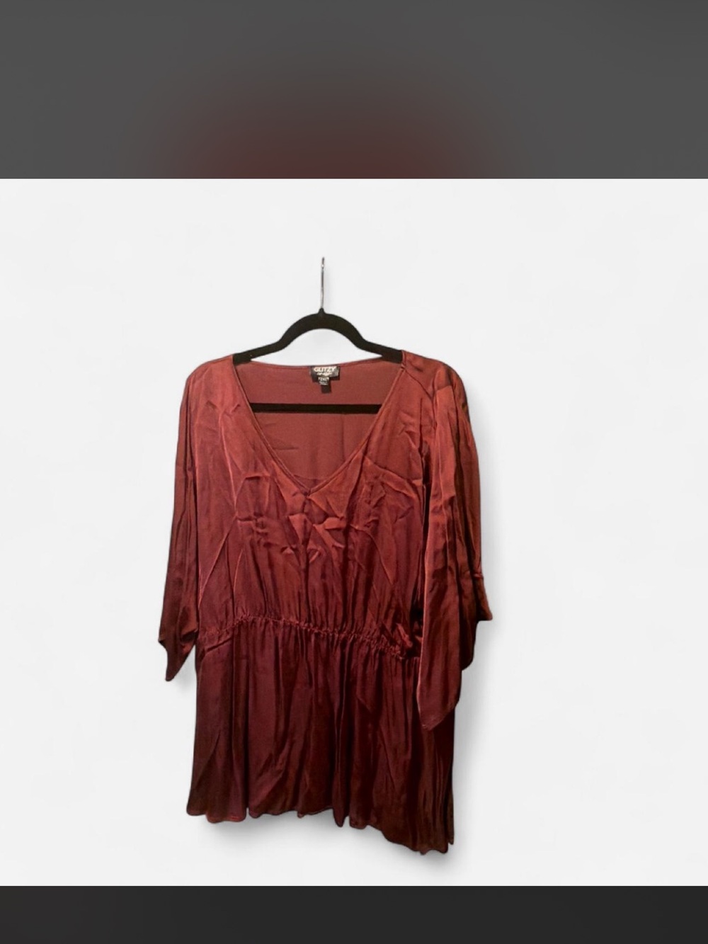 Glitz Women's Rust Red V-Neck Tunic